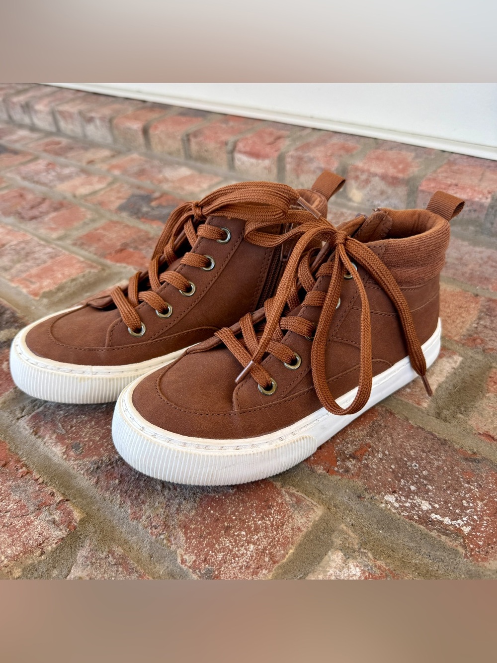 Cat & Jack Brown High-Top Sneakers with White Sole